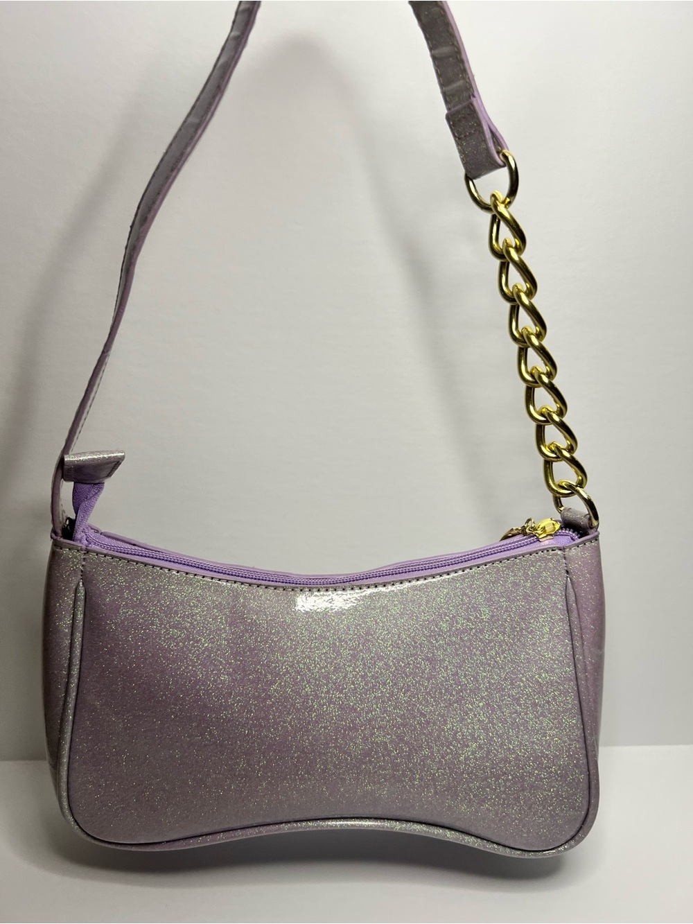 Betsey Johnson Metallic Lavender Iridescent Shoulder Bag - Picture 2 of 3